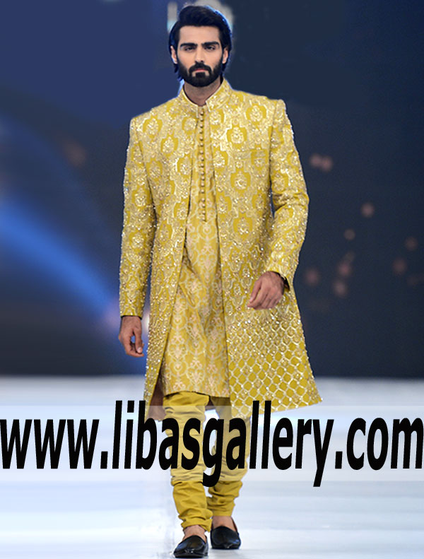 Marvelous Men Wedding Sherwani with Amazing Embellishments