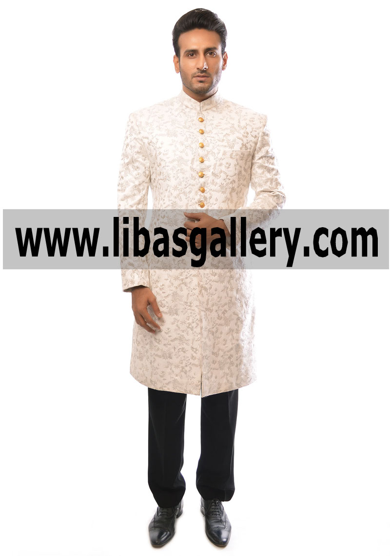 Amir Adnan top seller off white Designer Sherwani Collection shop online sherwani by paypal CC Glasgow UK England