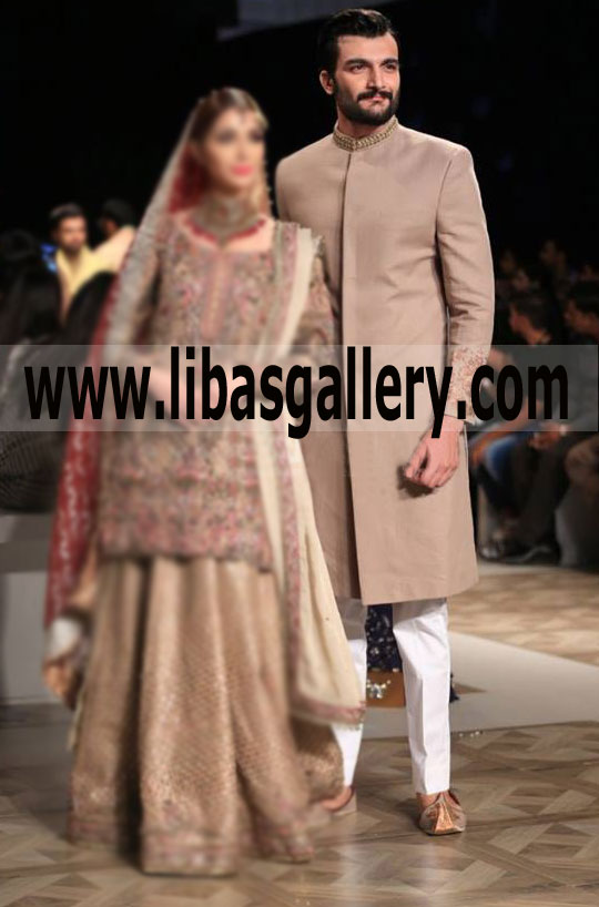 Light English Shade Sherwani Suit for Groom to Wear on Wedding day 2017 End