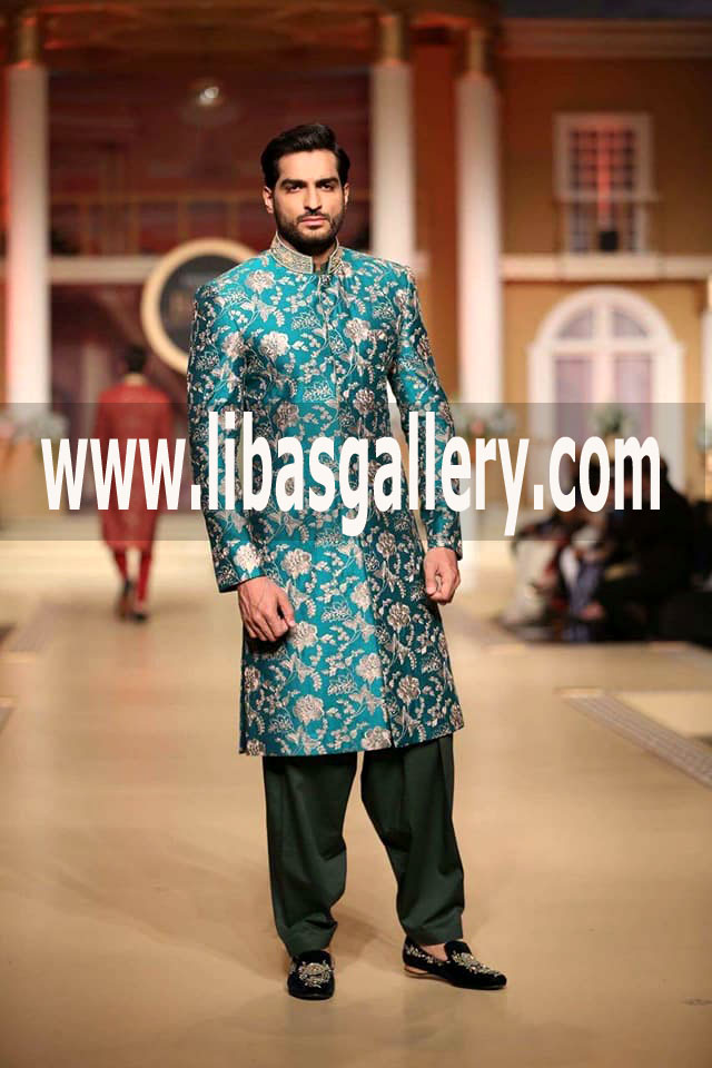 Jamawar Banarsi Sherwani Suit for Groom best for Wedding Season 2018