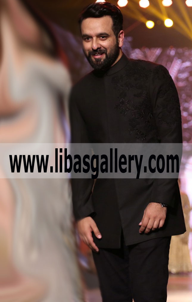 Black Indo Western Style Sherwani pants 2018 C