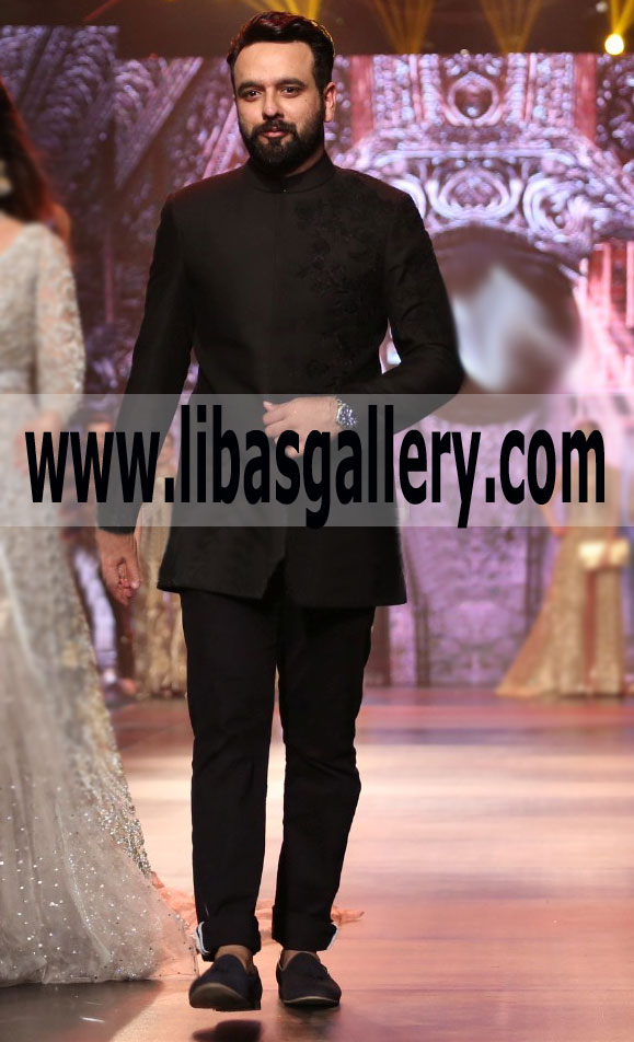 Black Indo Western Style Sherwani pants 2018 C