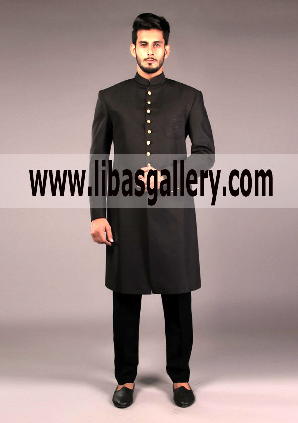Premium Suiting Moonless Night Classic Fit Sherwani 2018