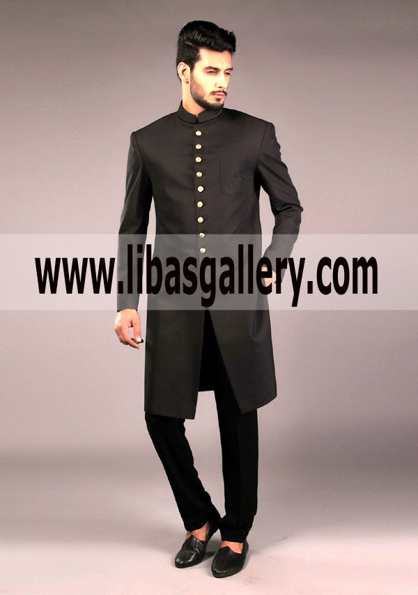 Premium Suiting Moonless Night Classic Fit Sherwani 2018