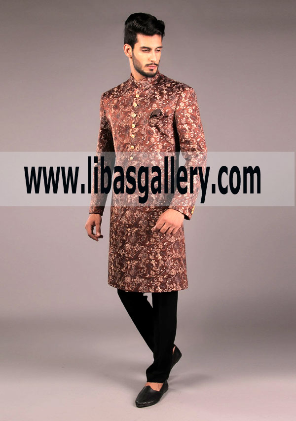 Smart looking Wedding Sherwani in Satin Fabric 2018