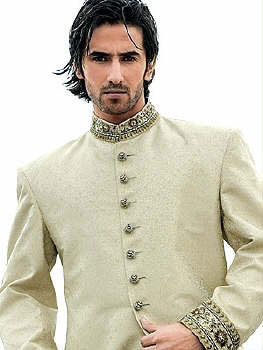 Off White Designer Wedding Sherwani AV