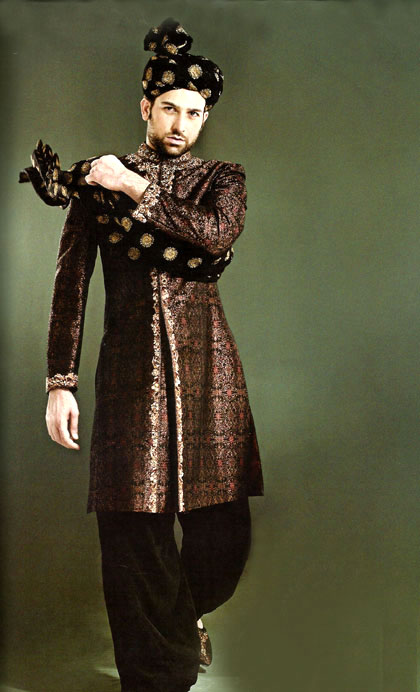 Burgundy Wedding Sherwani AAG
