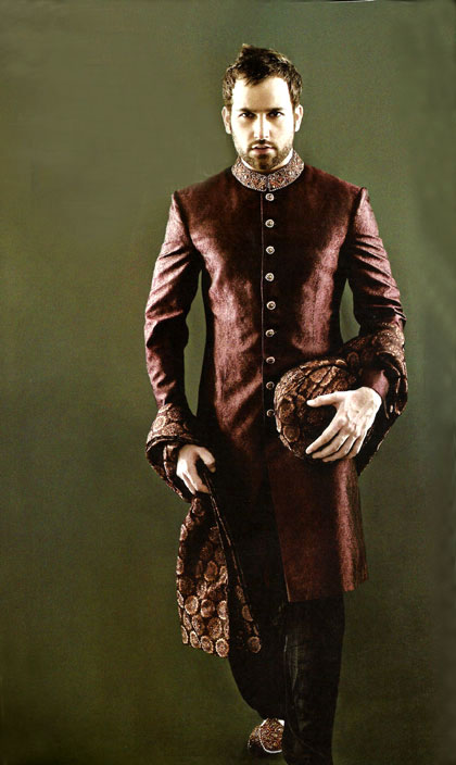 Burgundy Groom Sherwani AGH