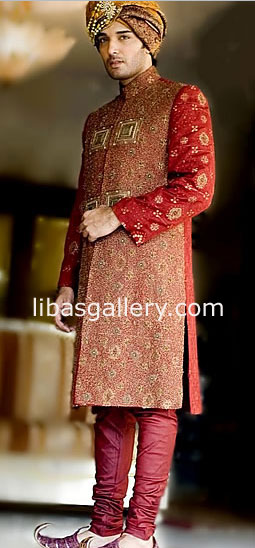 Red Sherwani Fiona