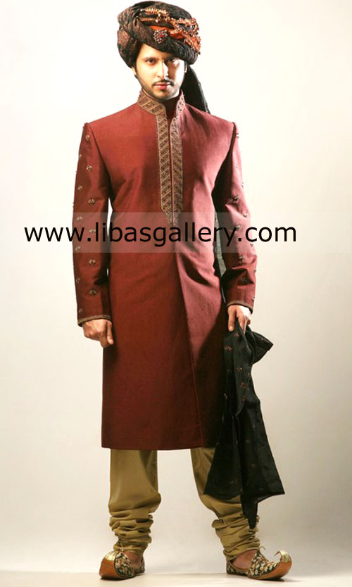 Pakistani Designer Sherwani High Rank Design