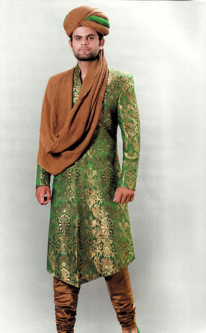 Designer Latest Green Sherwani F