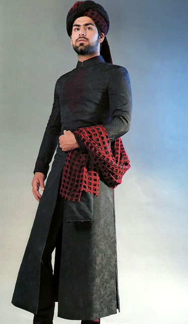 Mens Black Sherwani G
