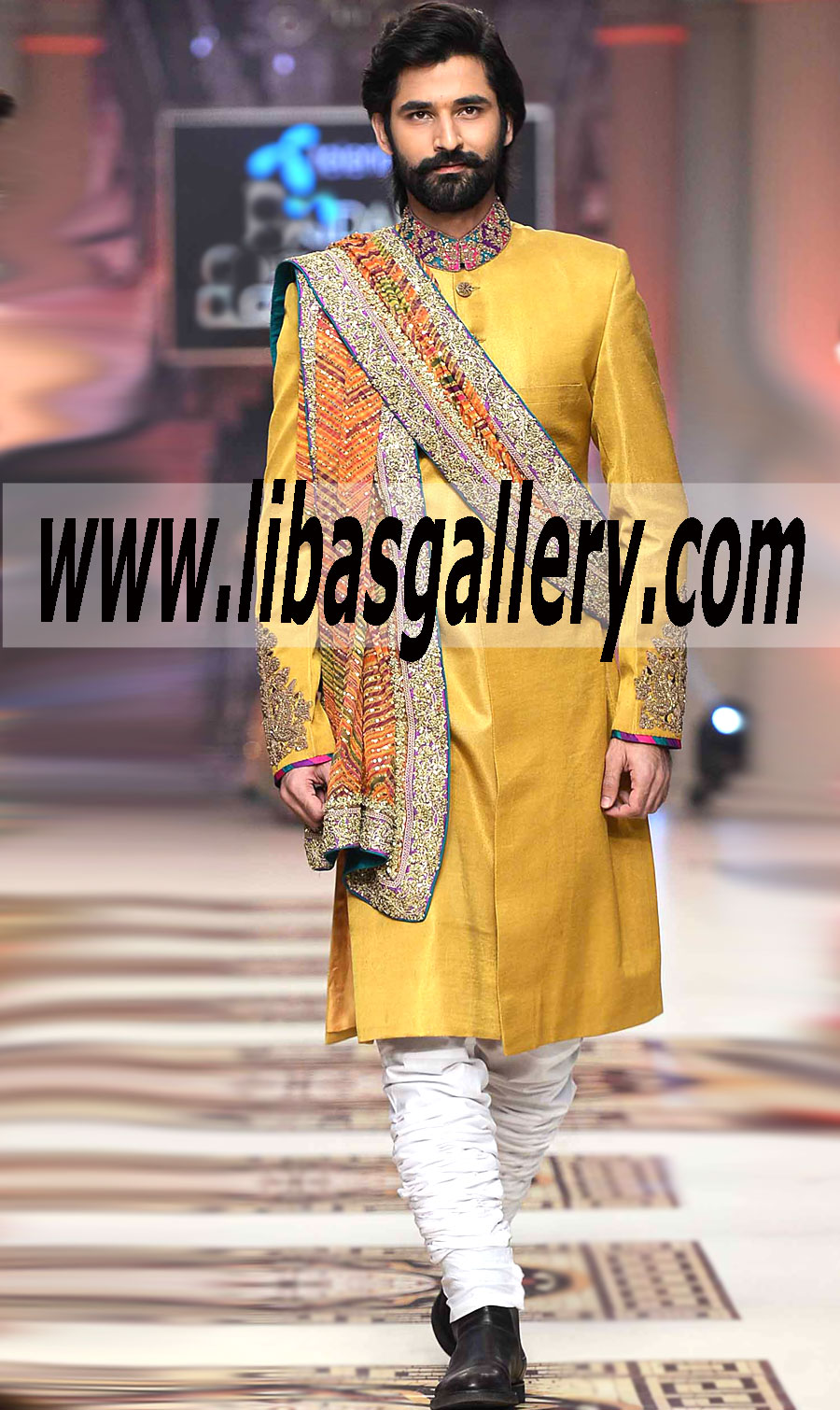 Designer Umar Sayeed Wedding Sherwani for men | Umar Sayeed Menswear Shalwar Kameez | Umar Sayeed Kurta Shalwar For Men | Umar Sayeed Wedding Turbans Shop for Groom from Telenor Bridal Couture Week 2014-2015