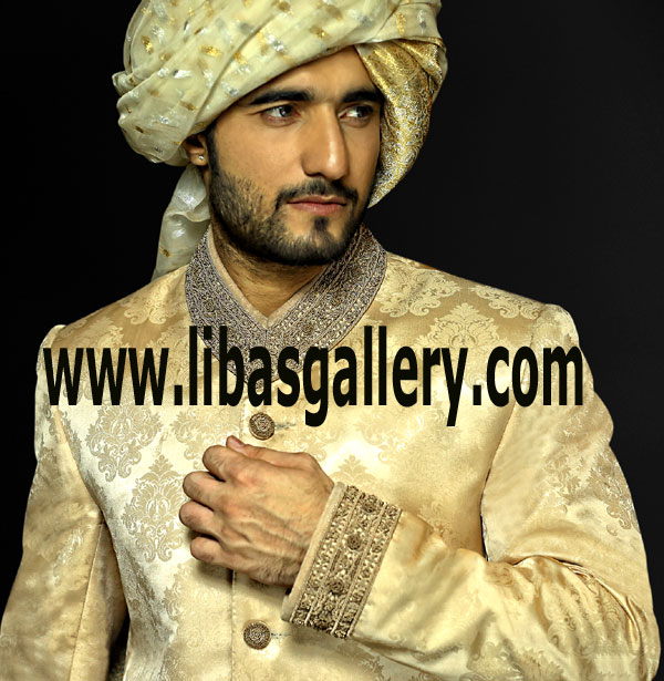 Medium Chanpage Jamawar Wedding Sherwani