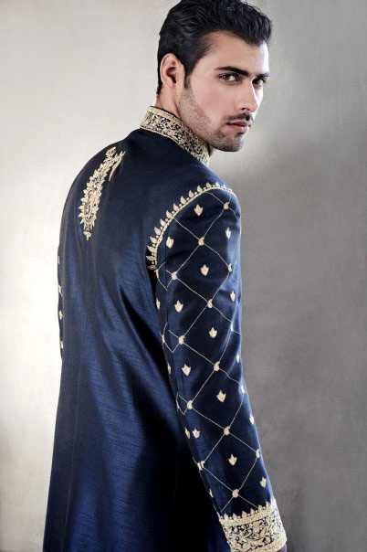 Royal Blue Pakistani Wedding Sherwani M