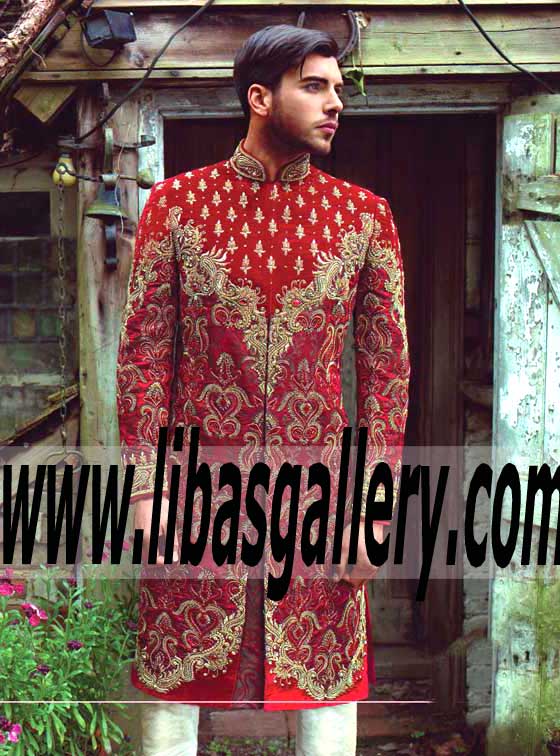 polyester fabric sherwani for dulha for his wedding day nikah day UK,USA,Canada,Australia,Dubai,China polyester fabric sherwani for dulha for his wedding day nikah day UK,USA,Canada,Australia,Dubai,China