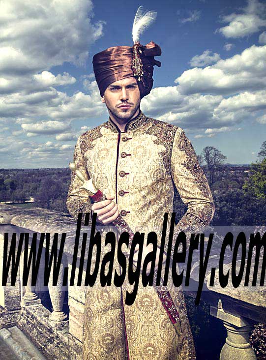 Pakistani fashion designers Creativity for Men Wedding Wear Sherwani Designs Collection 2016-2017 on ramp UK,USA,Canada