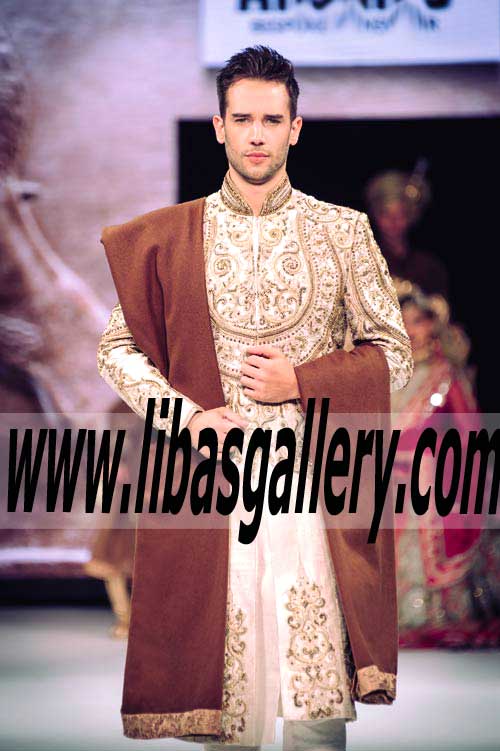 Wedding Sherwani for Groom latest with Shawl Online