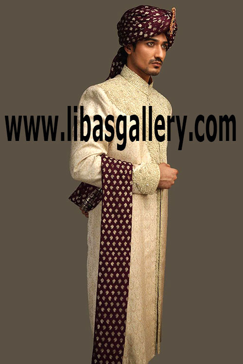 Wedding Sherwani for Men in light color 10