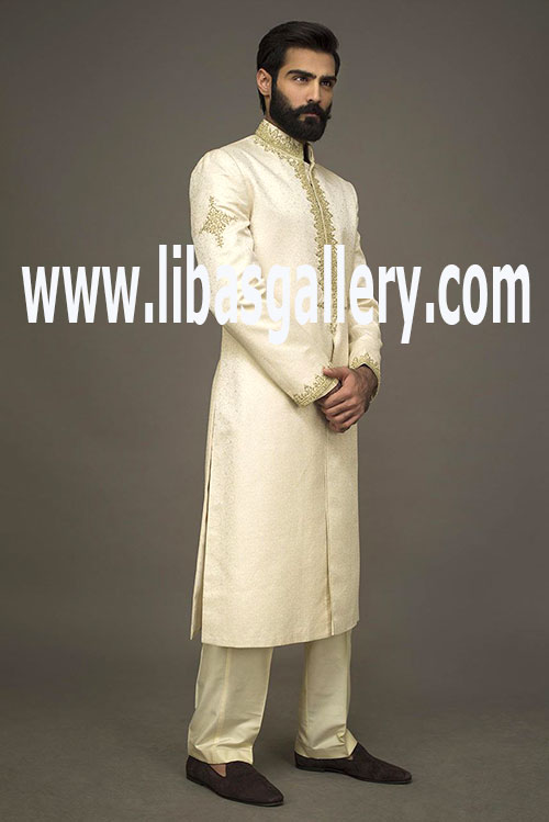 Wedding Sherwani for Men in light color 11