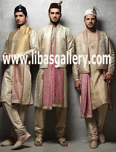 Multiple Sherwani Styles for Groom Wedding