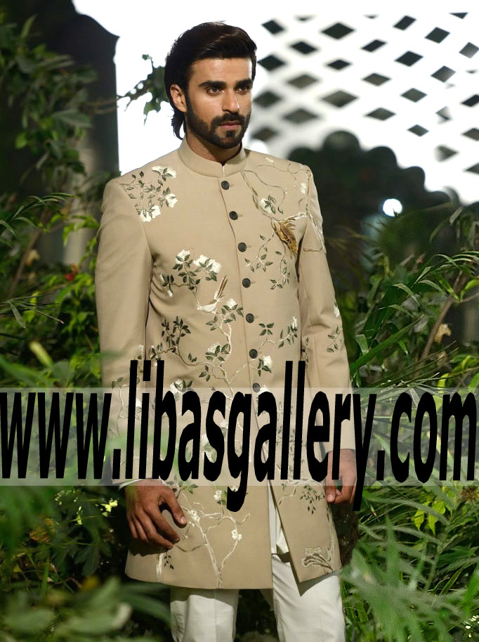 Grandiose Designer Heavy Embroidered Sherwani for Groom