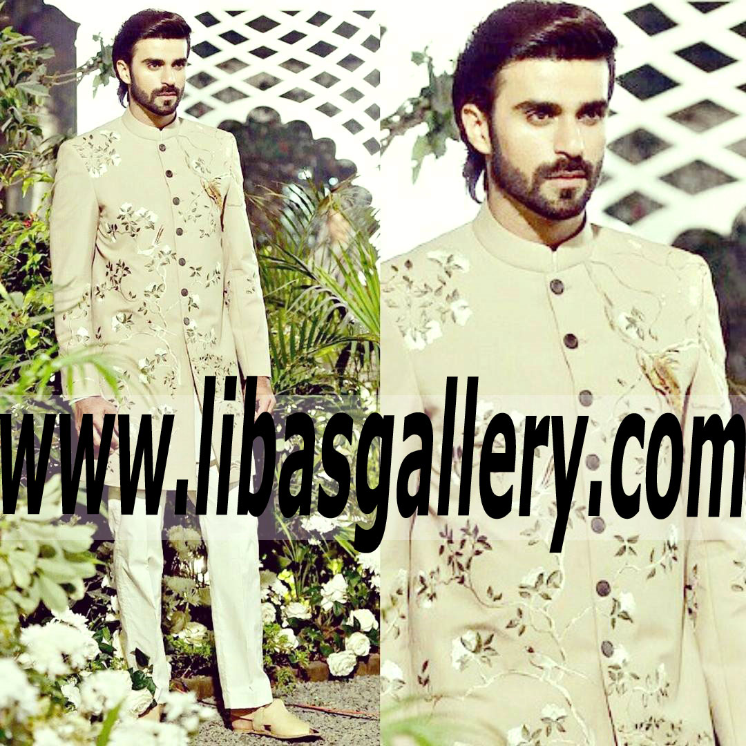 Grandiose Designer Heavy Embroidered Sherwani for Groom