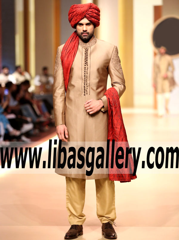Antique Bridegroom Sherwani for Wedding and Next Formal Event