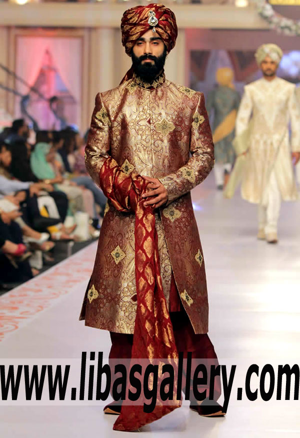Rome king style Bulgarian Rose color Jamawar Sherwani for Groom Dulha shadi day dubai sharjah abu dhabi uae Rome king style Bulgarian Rose color Jamawar Sherwani for Groom Dulha shadi day dubai sharjah abu dhabi uae