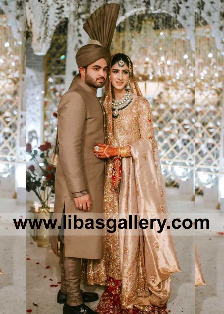 Self Jamawar Dark Shade Groom Sherwani Marriage Nikah