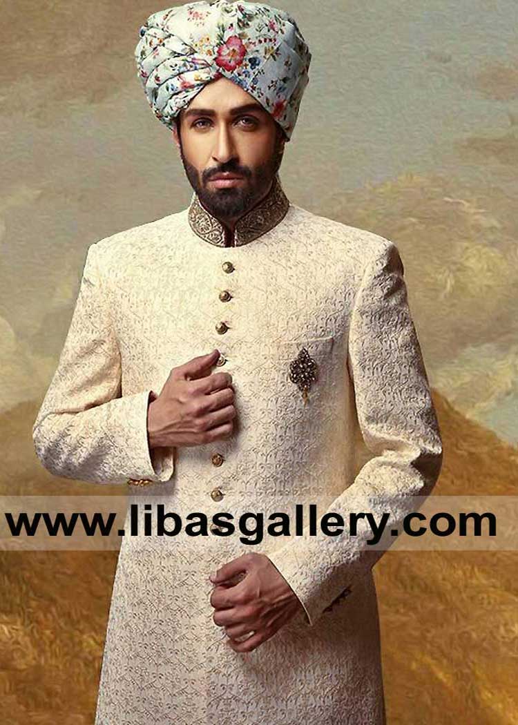 Royal silhouettes Men Embroidered Wedding Sherwani Suit