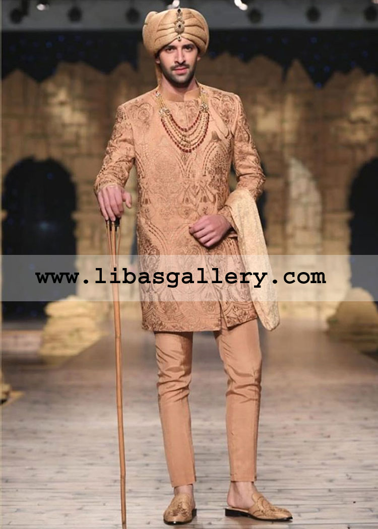 carefully tailored groom wedding sherwani for charming groom nikah barat session matching turban trouser khussa uk usa canada carefully tailored groom wedding sherwani for charming groom nikah barat session matching turban trouser khussa uk usa canada