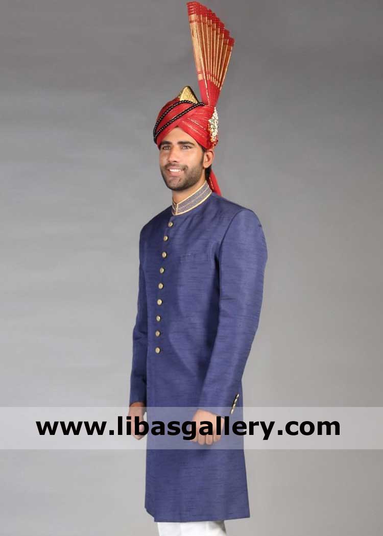 Wedding Sherwani raw silk for better half