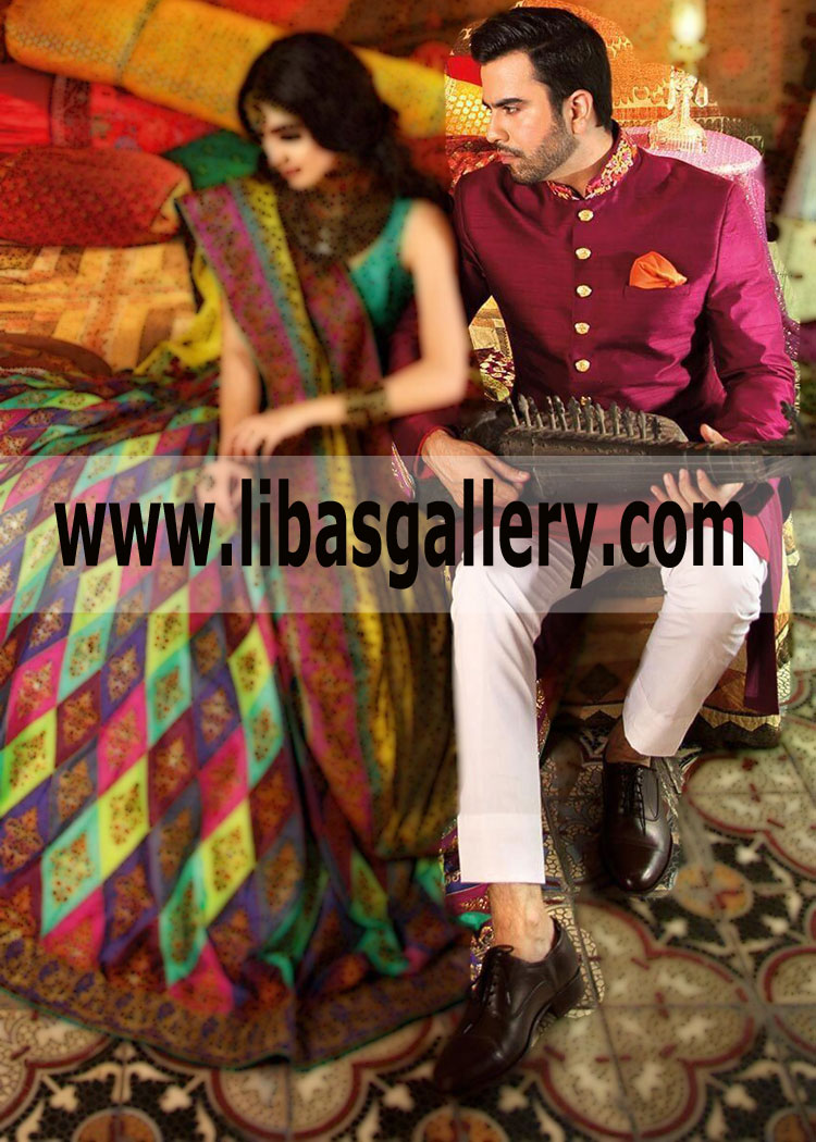 Eye Catching Color Groom Wedding Sherwani 