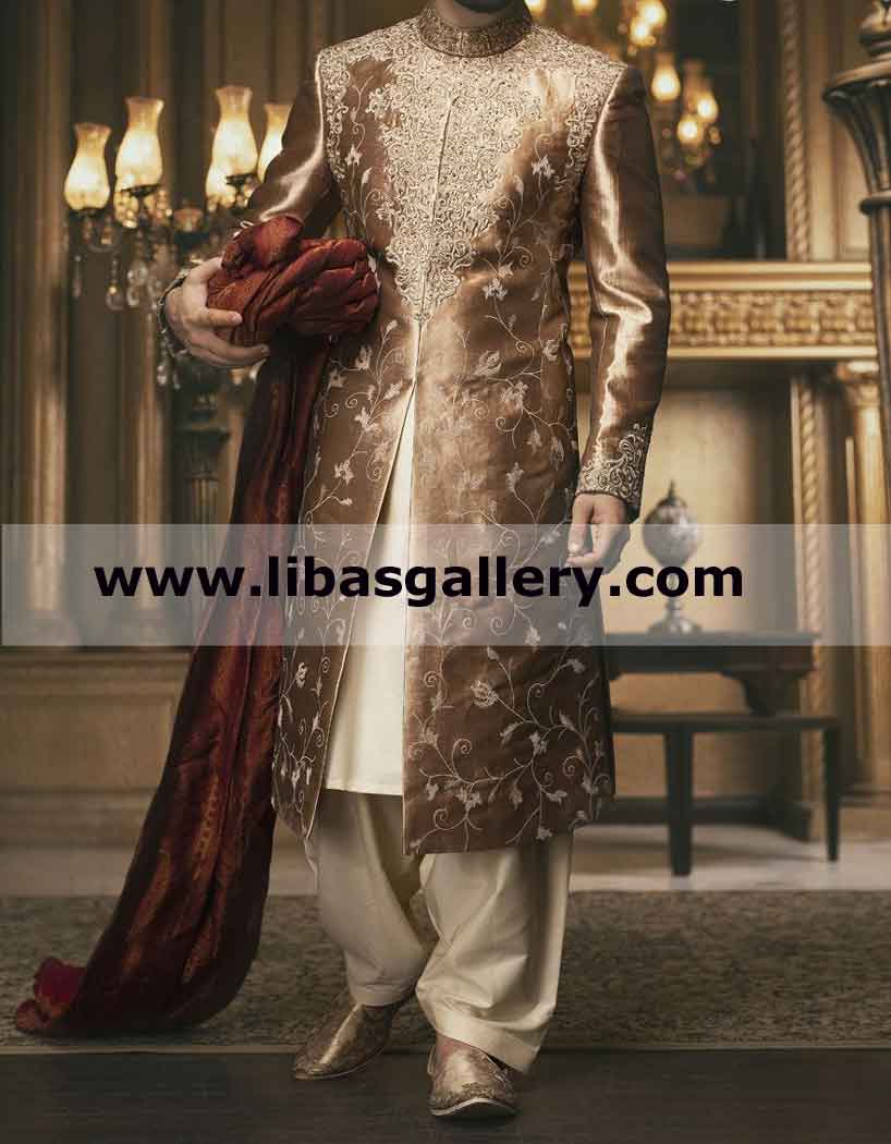 Banarsi Organza Wedding Sherwani for Groom