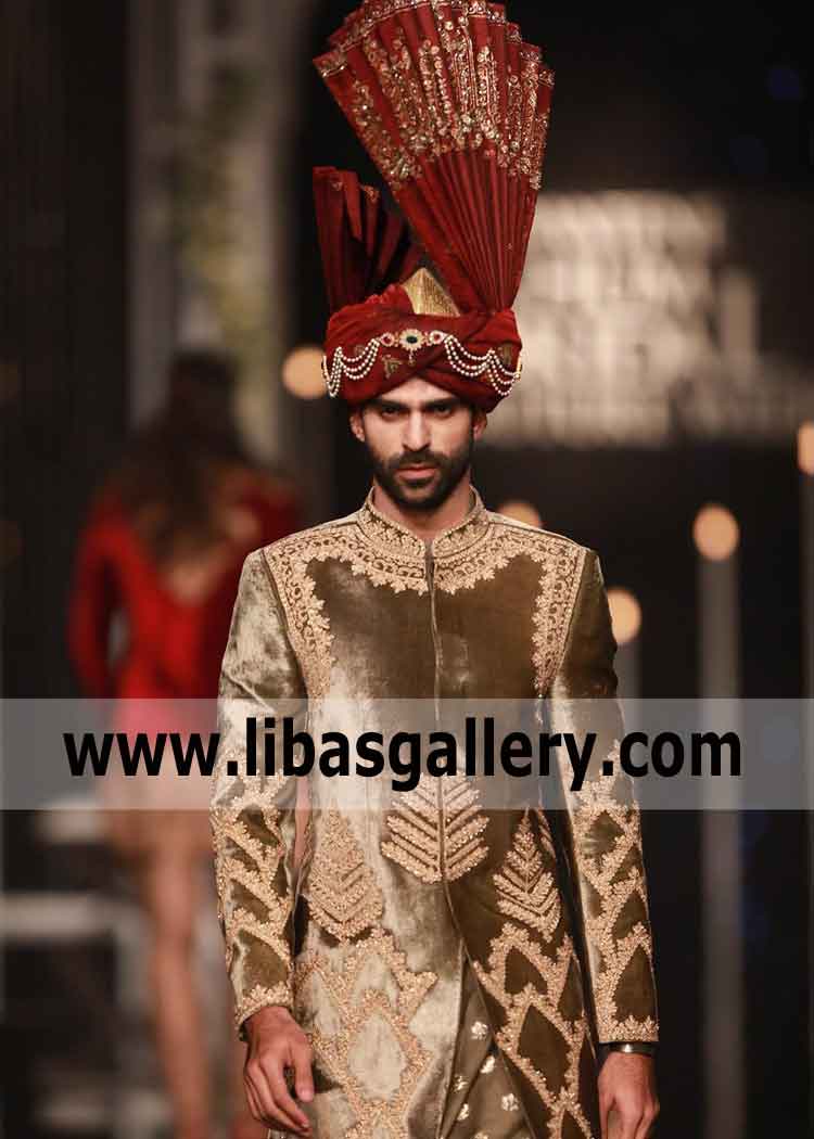 Sage Green Groom Superhit Wedding Sherwani