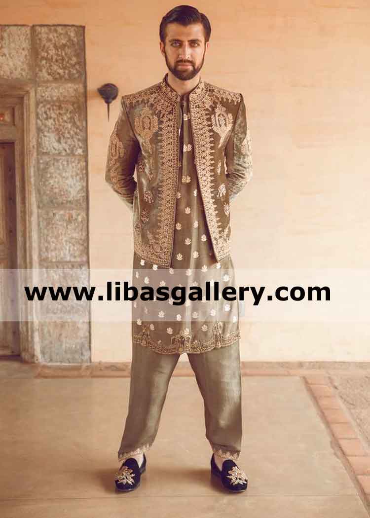 Prince coat with hand work for Groom