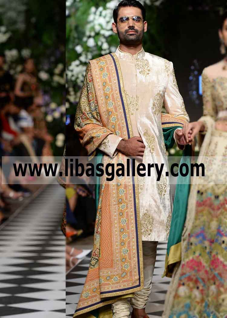 Embellished Motifs Groom Wedding sherwani