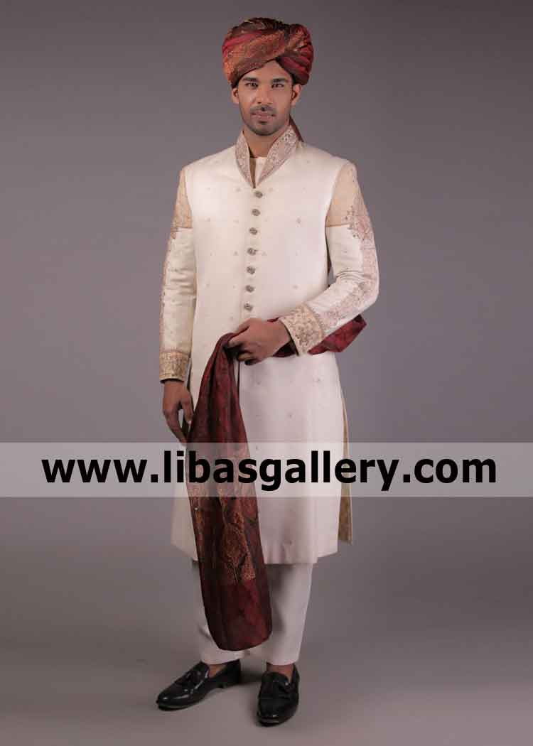 Show time Groom Wedding Jamawar Sherwani