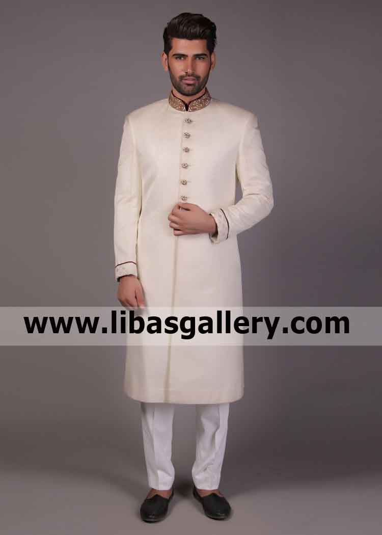 Latest Fashion Groom Zardozi Custom made Sherwani