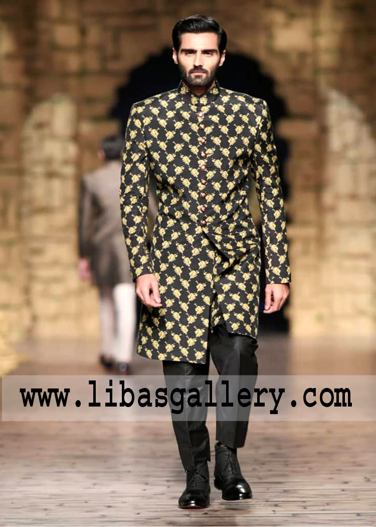 Embroidered wedding sherwani for Tall groom nice embroidery on all over front sleeves collar Boston Phoenix USA Embroidered wedding sherwani for Tall groom nice embroidery on all over front sleeves collar Boston Phoenix USA