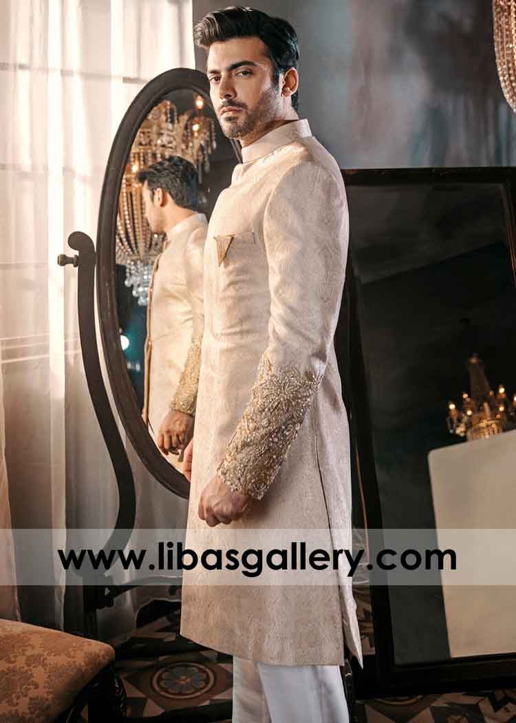 Wedding Sherwani for Groom search from latest Collection for Nikah Rukhsati Mehndi UK USA Canada 