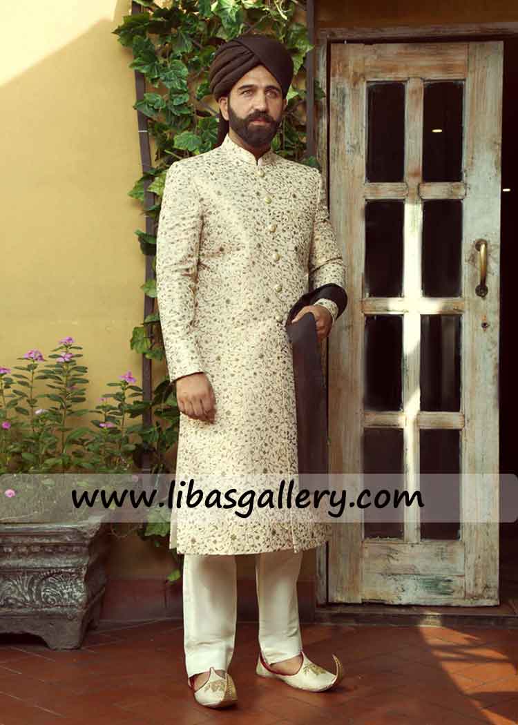 Royal King Style Wedding Sherwani for Urgent Nikah
