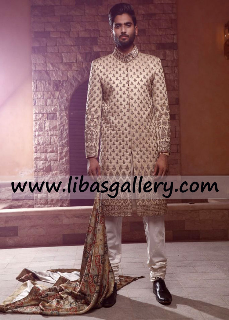 Enthusiastic Groom Hand Embellished Sherwani Design