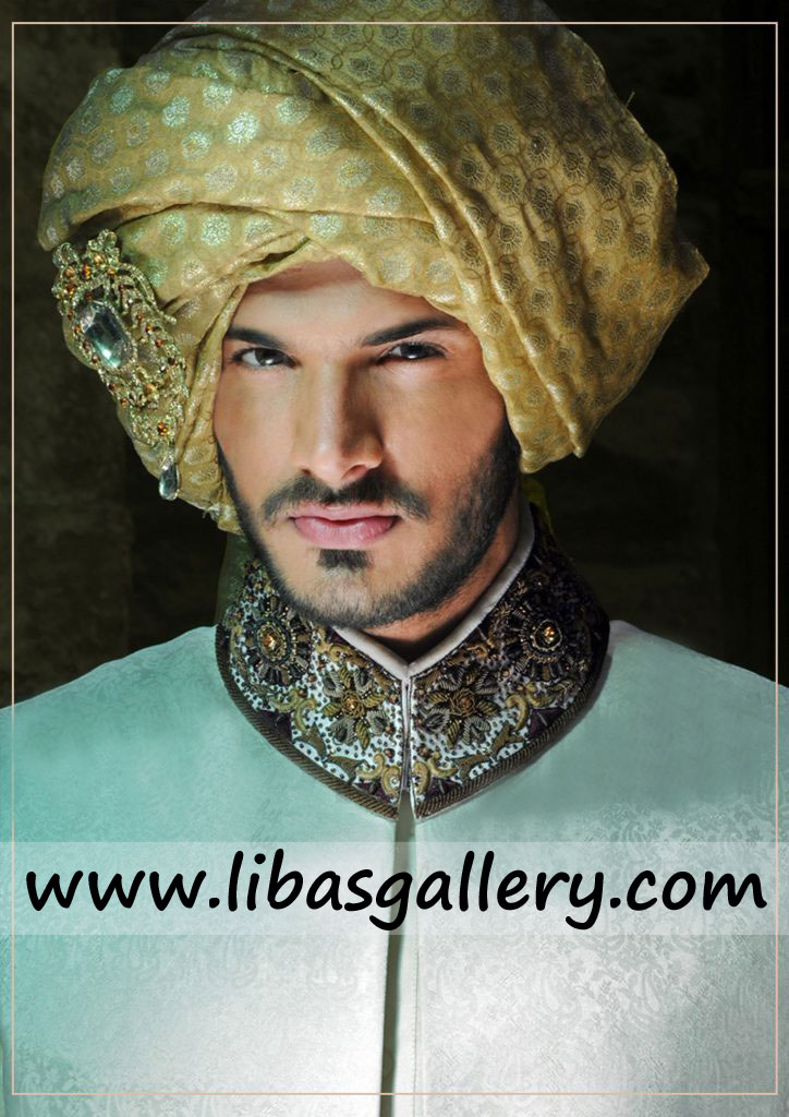 Heart Winner Groom wedding sherwani for barat