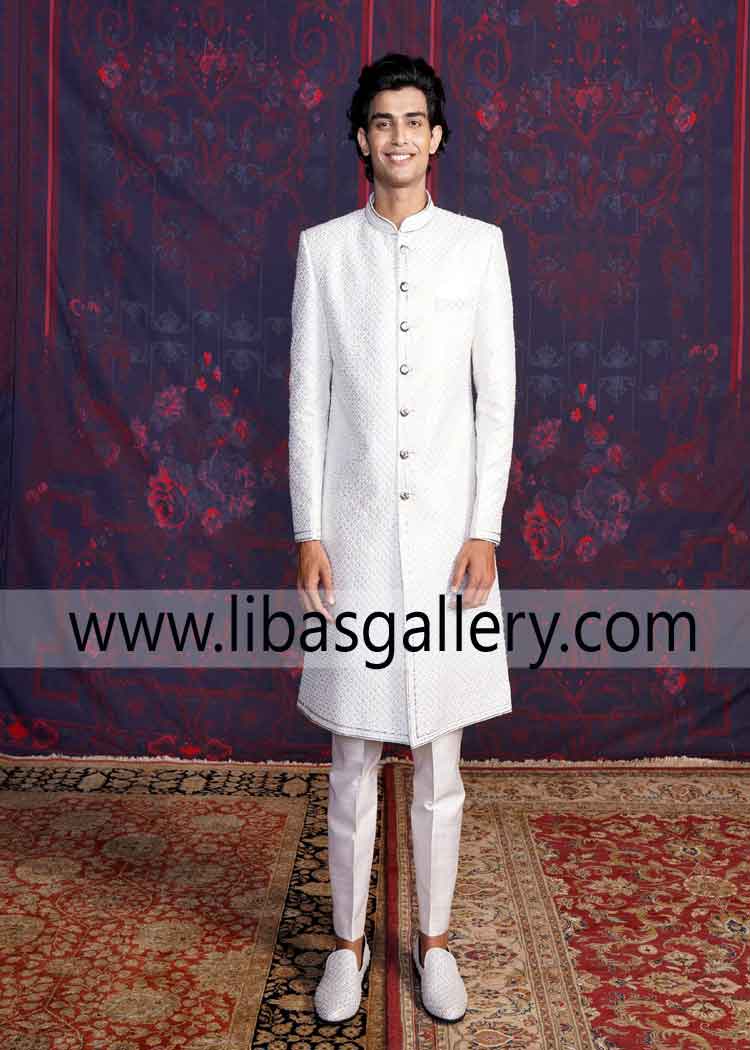 ivory martin embroidered sherwani for smiling mood groom with compliment pajama uk usa canada ivory martin embroidered sherwani for smiling mood groom with compliment pajama uk usa canada