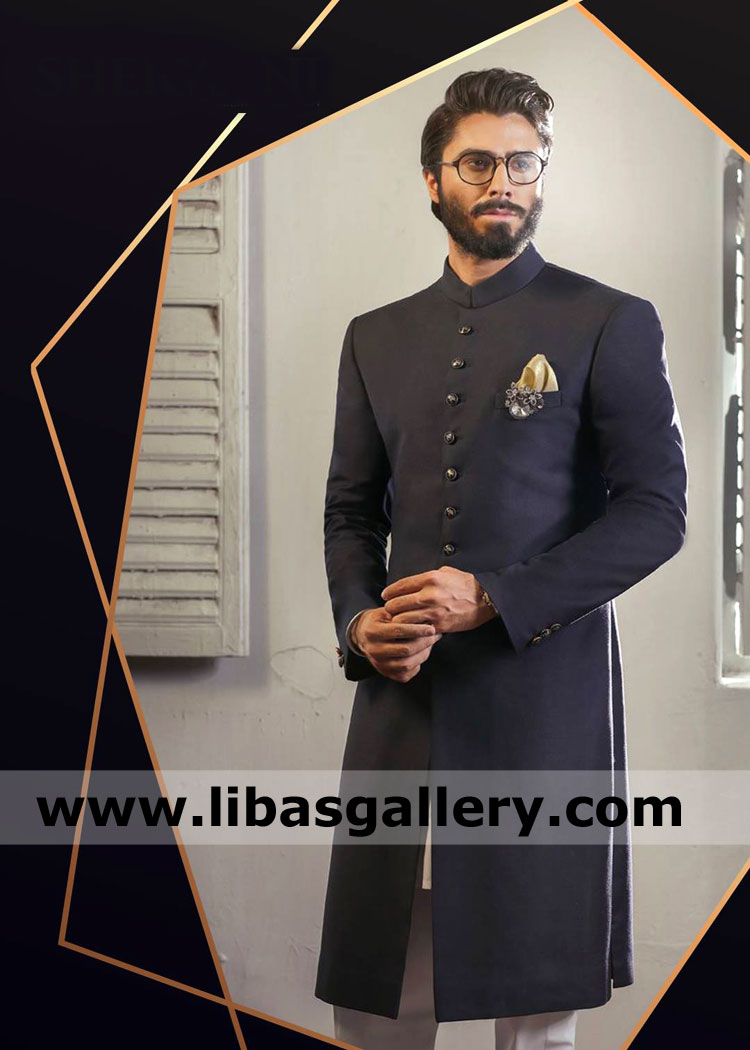 Black Stylish Sherwani for Slim and Gym lover Man