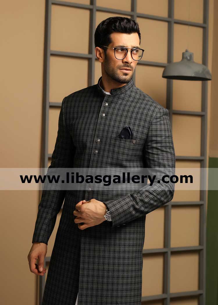 check design traditional pakistani sherwani dress for man