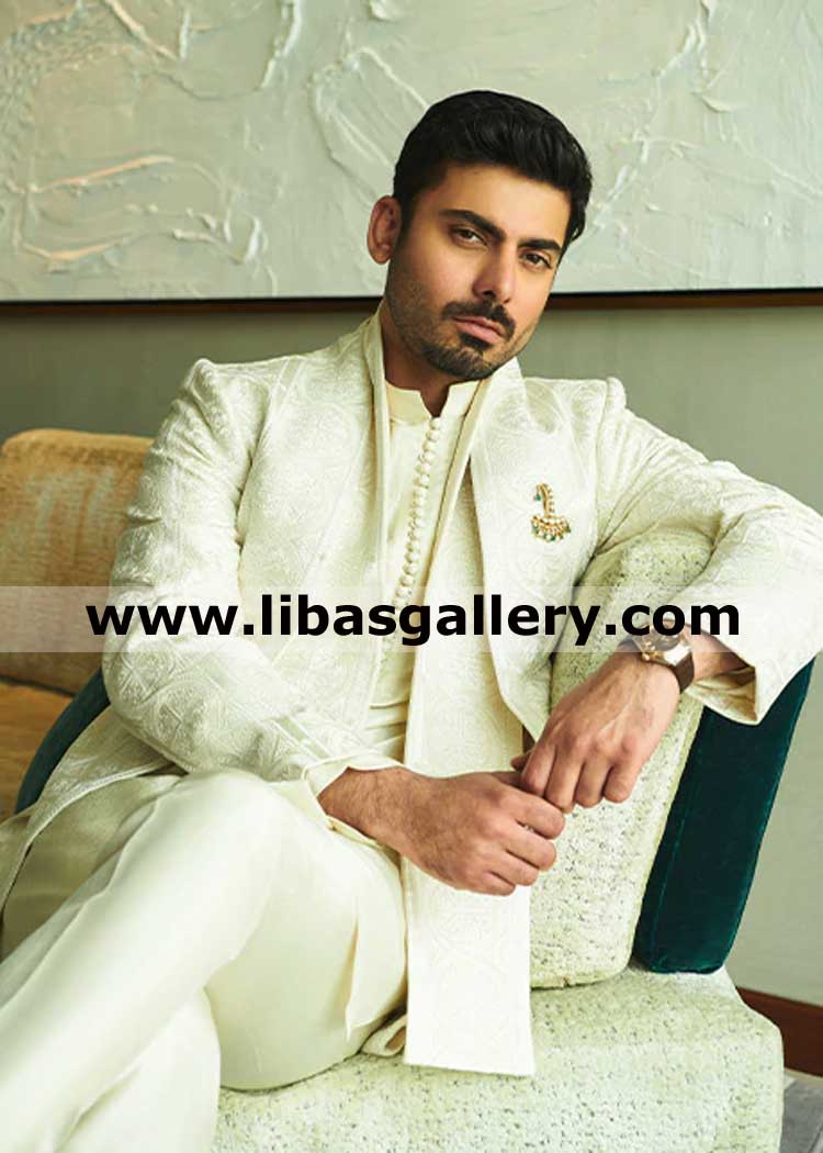 Luxury Embroidered Jacket Front open for Nikah and Occasions