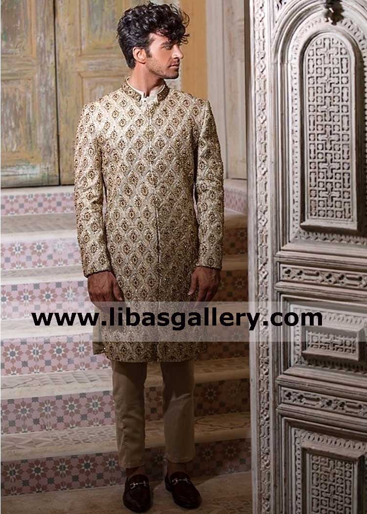 Record breaker embellished wedding jacket for groom 